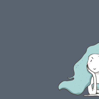 Eine Meerjungfrau vor blauem Hintergrund