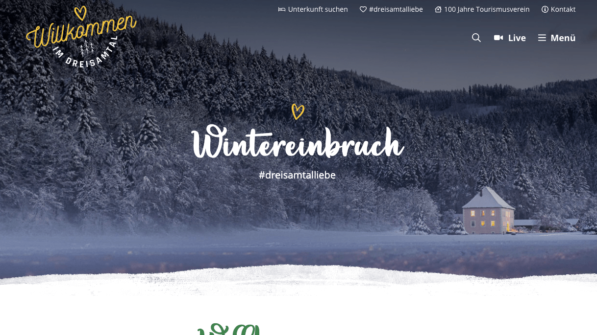 Abrisskante zwischen Hero und H1auf https://www.dreisamtal.de/