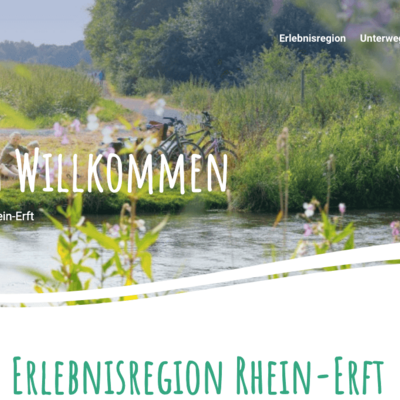 Wellen-Element als Trenner zwischen Hero und H1 auf https://www.rhein-erft-tourismus.de/