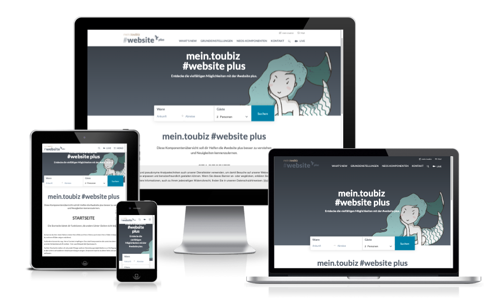 Die mein.toubiz #website plus ist voll responsive und mobile first konzipiert.
